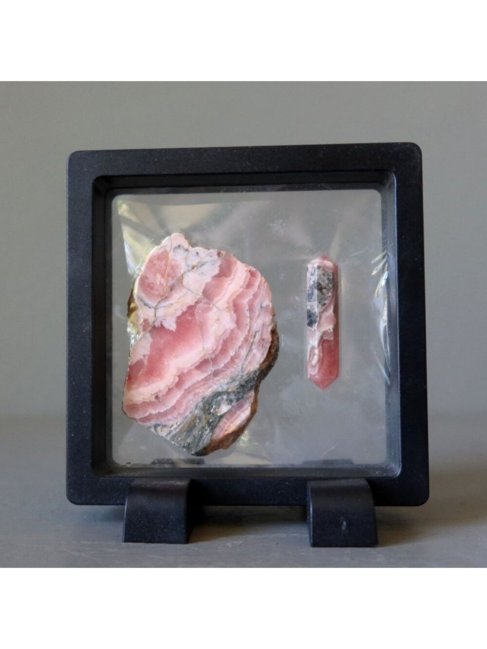 Rhodochrosite Crystal Set Pink Double-Terminated Point Slice Display